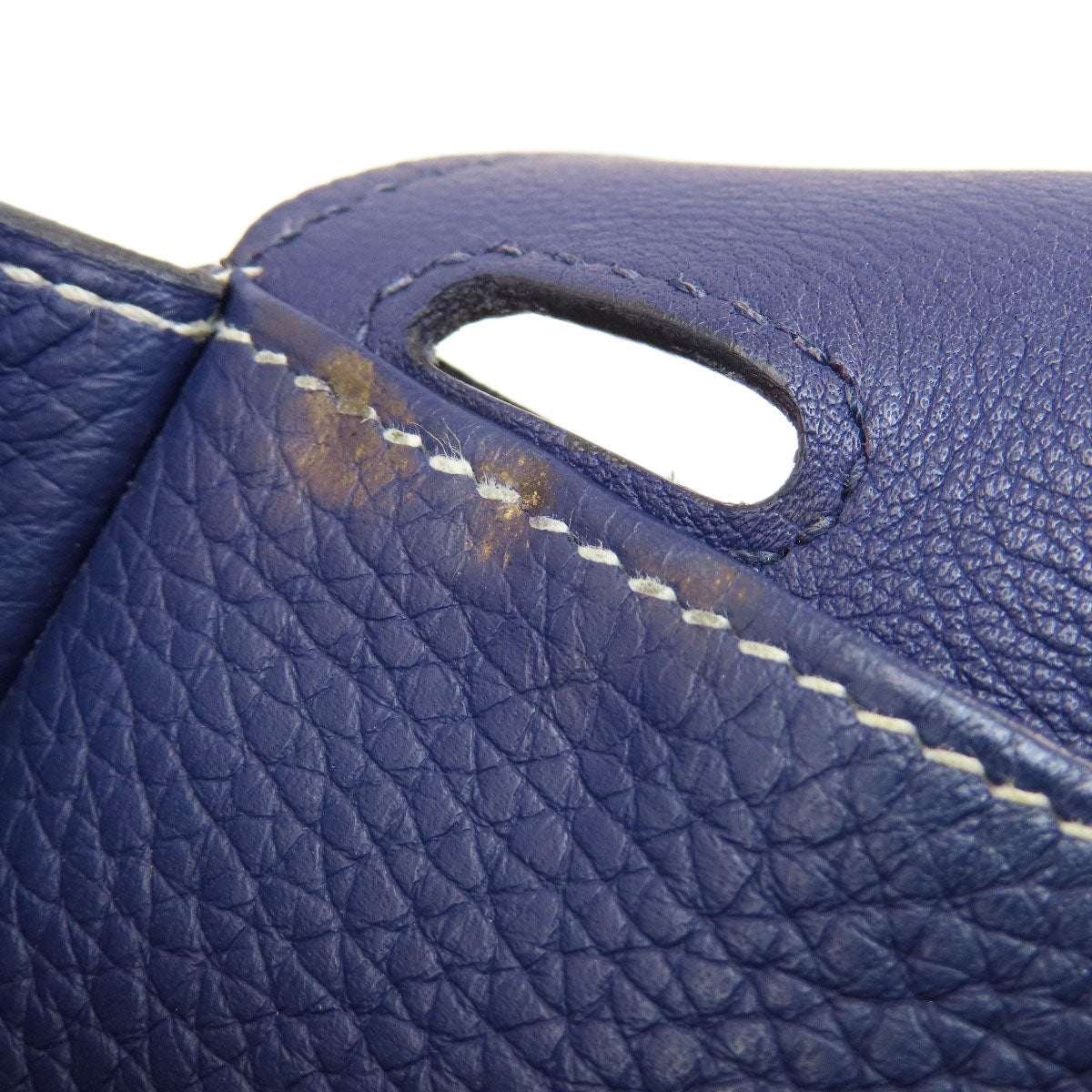 HERMES Shoulder Bag Taurillon Clemence Navy Arzan 31 Navy Gold Metal Women  d