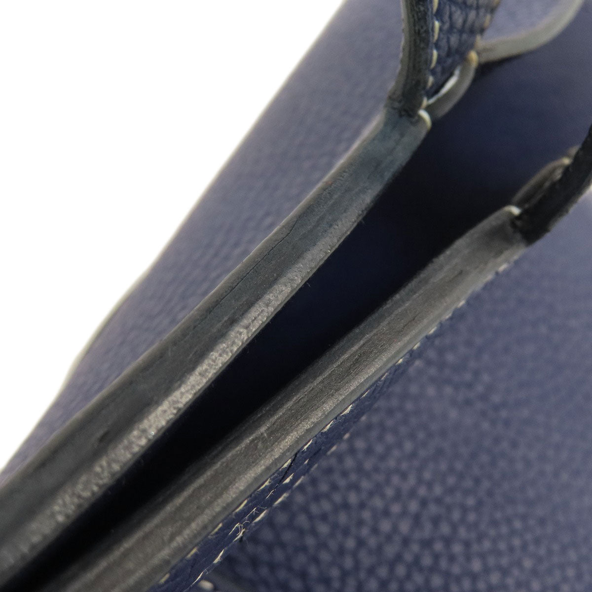 HERMES Shoulder Bag Taurillon Clemence Navy Arzan 31 Navy Gold Metal Women  d