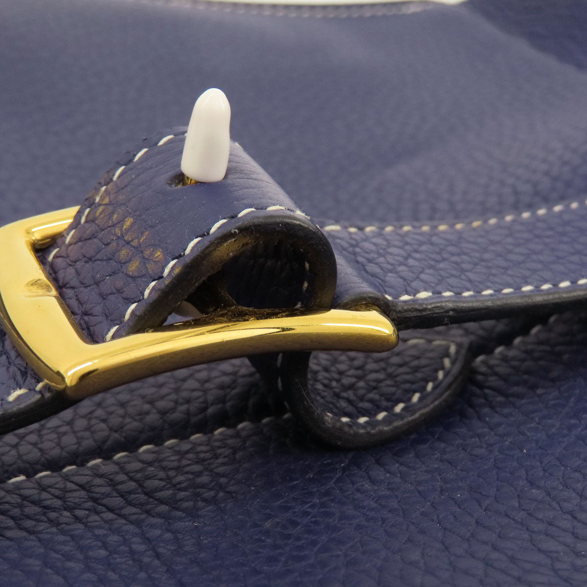HERMES Shoulder Bag Taurillon Clemence Navy Arzan 31 Navy Gold Metal Women  d