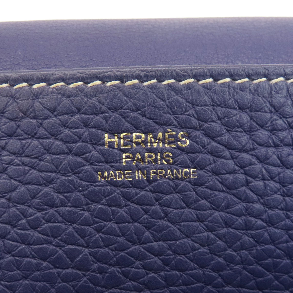 HERMES Shoulder Bag Taurillon Clemence Navy Arzan 31 Navy Gold Metal Women  d