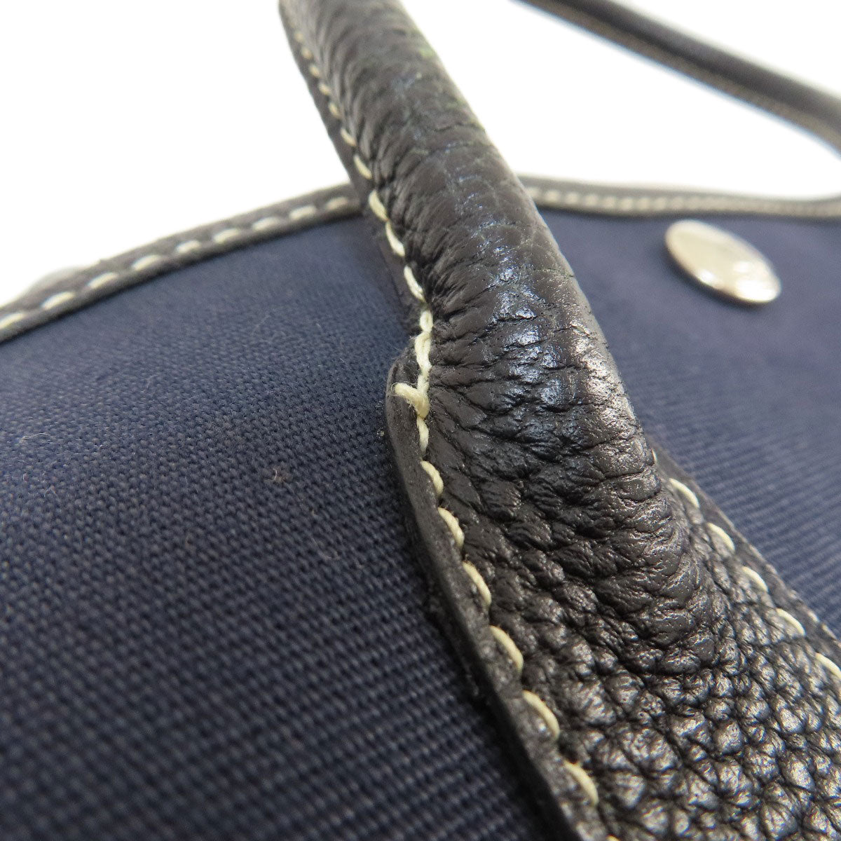 HERMES Tote Bag Towar Officche Navy Garden Party TPM Navy SilverMetal Women  d