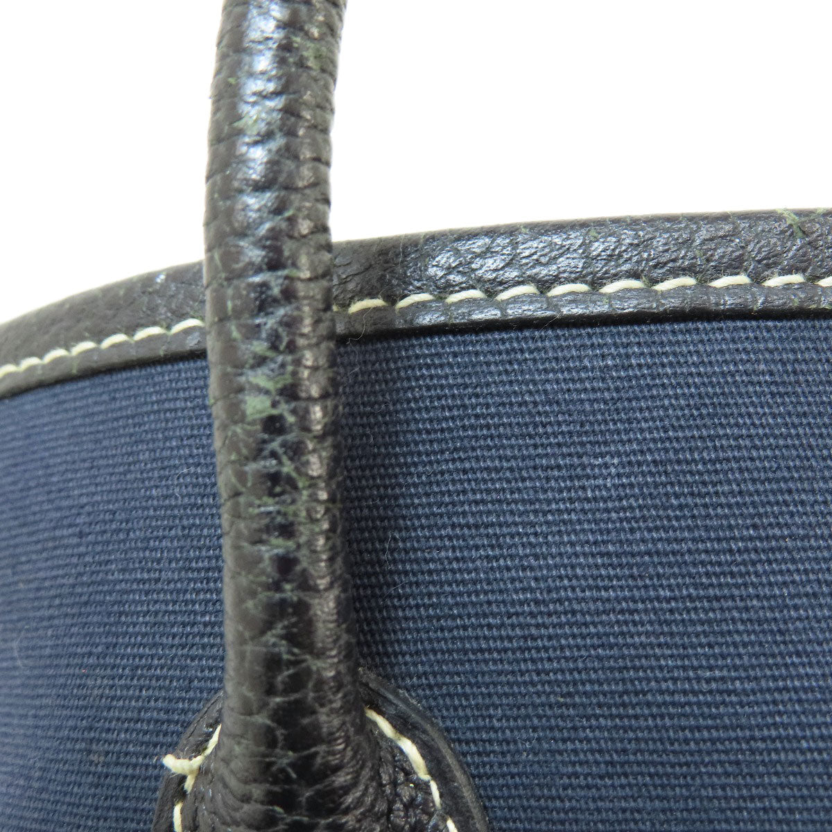 HERMES Tote Bag Towar Officche Navy Garden Party TPM Navy SilverMetal Women  d