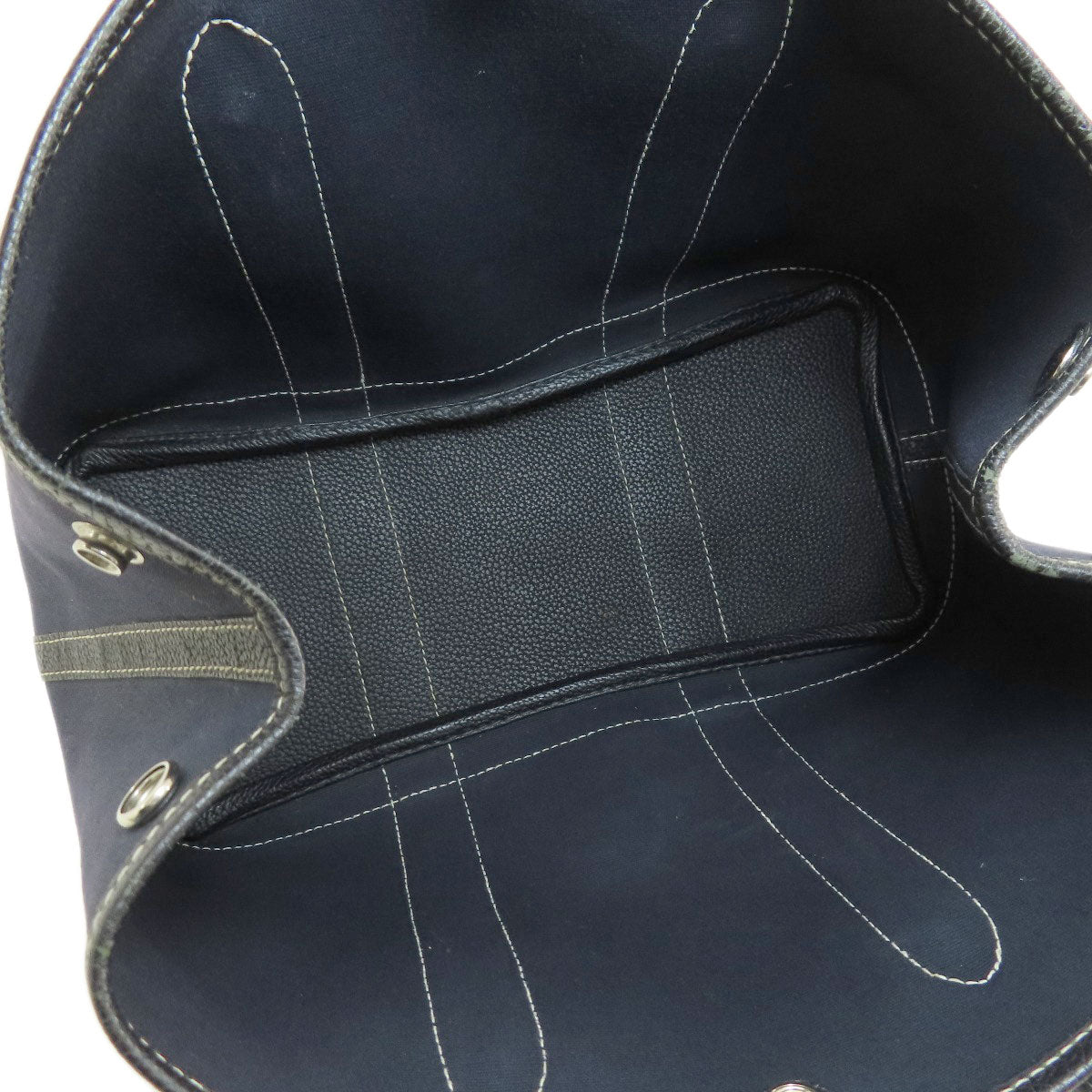 HERMES Tote Bag Towar Officche Navy Garden Party TPM Navy SilverMetal Women  d