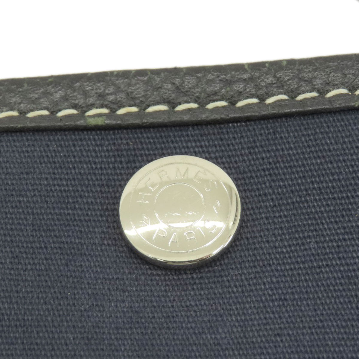 HERMES Tote Bag Towar Officche Navy Garden Party TPM Navy SilverMetal Women  d