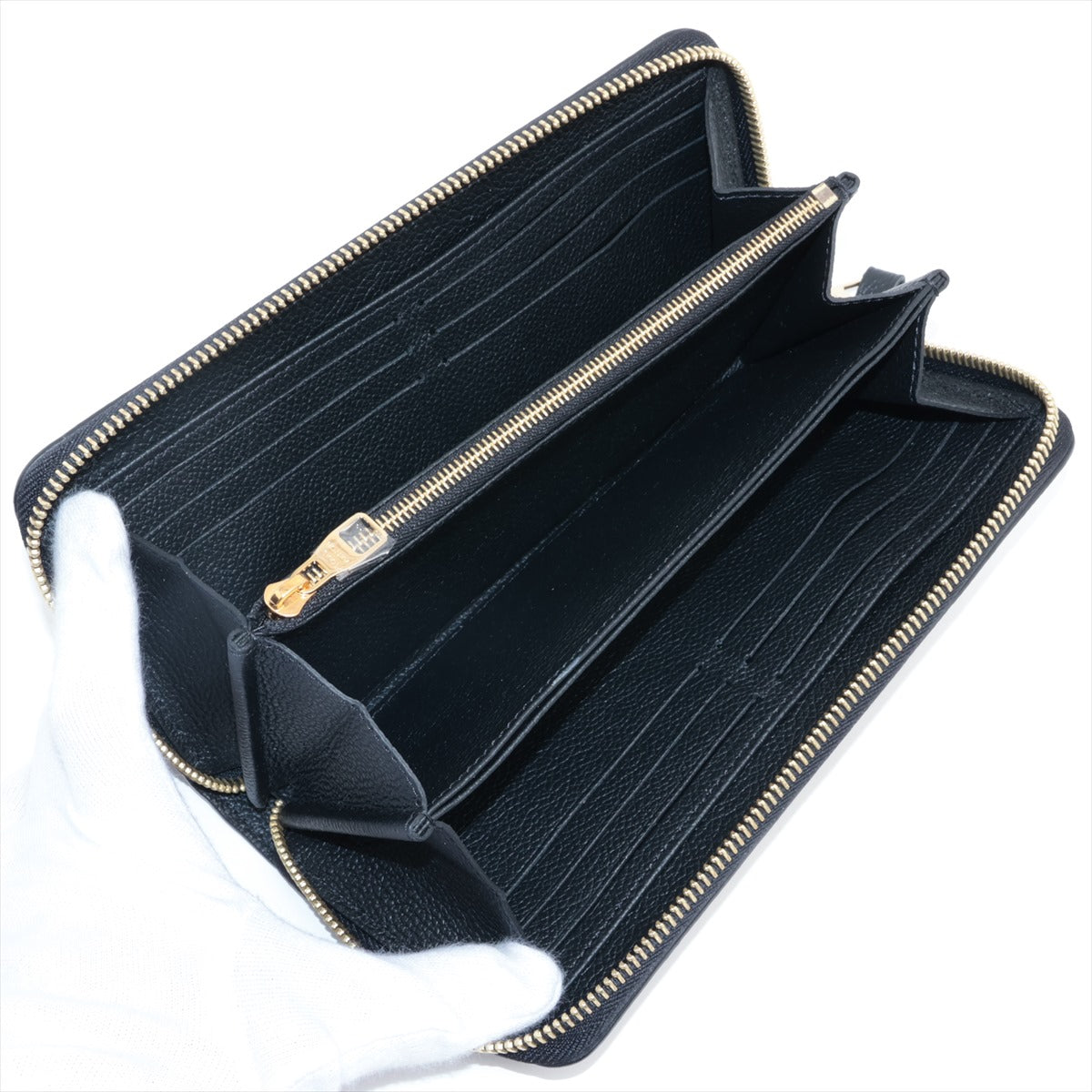 Louis Vuitton Bi-Color Monogram Amplant  Wallet M80481 NoirCreme Round Zip Wallet