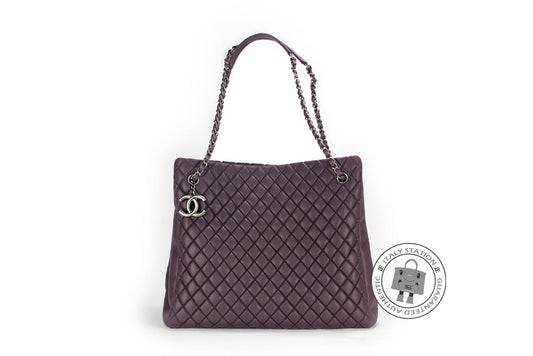 Chanel A67388 Y07112 CC Shopping Bag IN Iridescent Purple   91623 Calfskin Shoulder Bags Sbhw