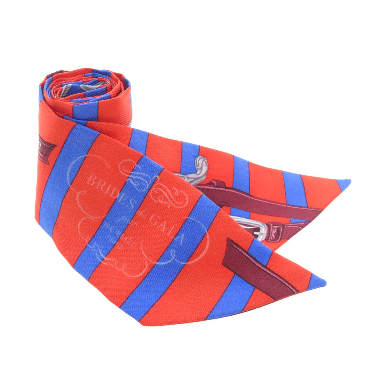 HERMES scarf silk Red Twilly Women  d