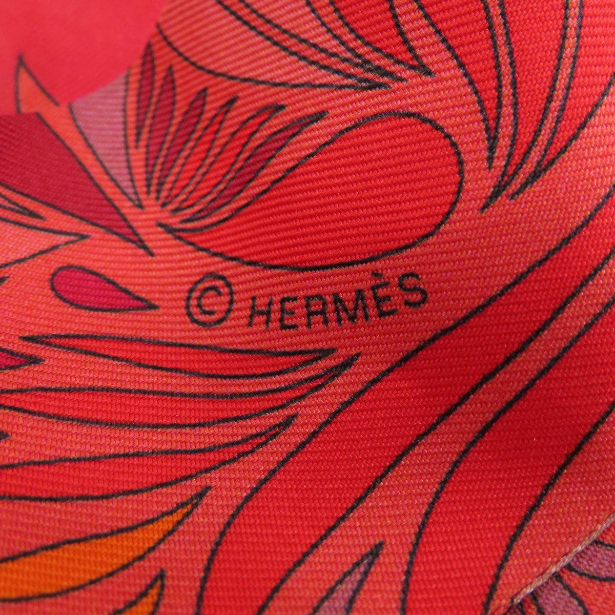 HERMES scarf silk Red Twilly Women  d