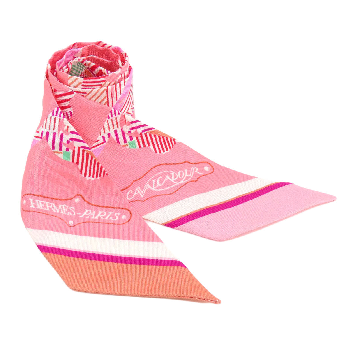 HERMES scarf silk pink Twilly Women  d