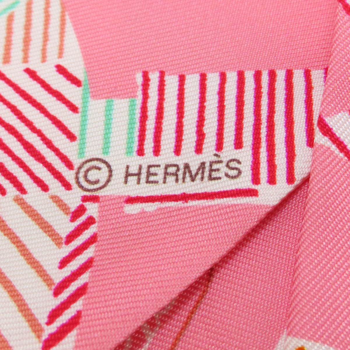 HERMES scarf silk pink Twilly Women  d
