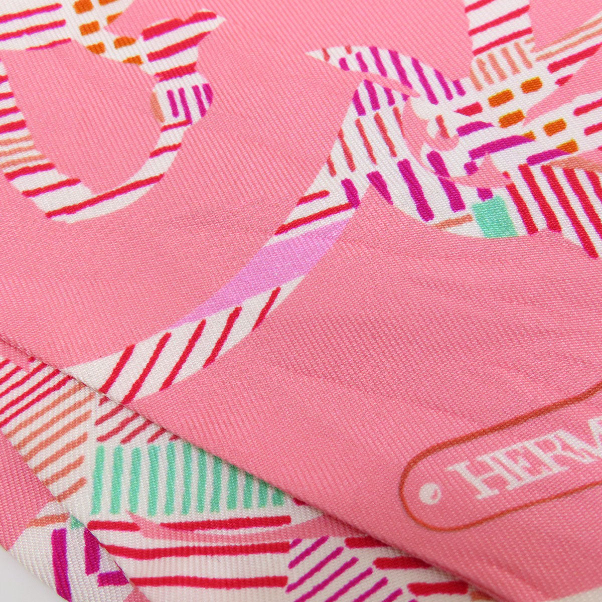 HERMES scarf silk pink Twilly Women  d