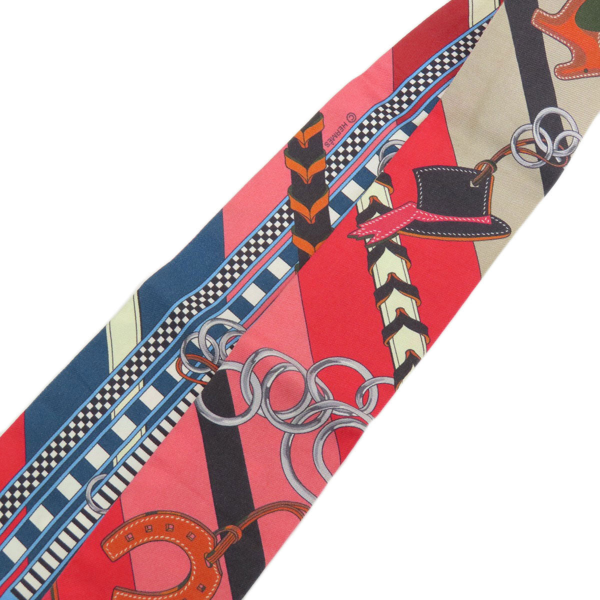 HERMES scarf silk Red Twilly Women  d