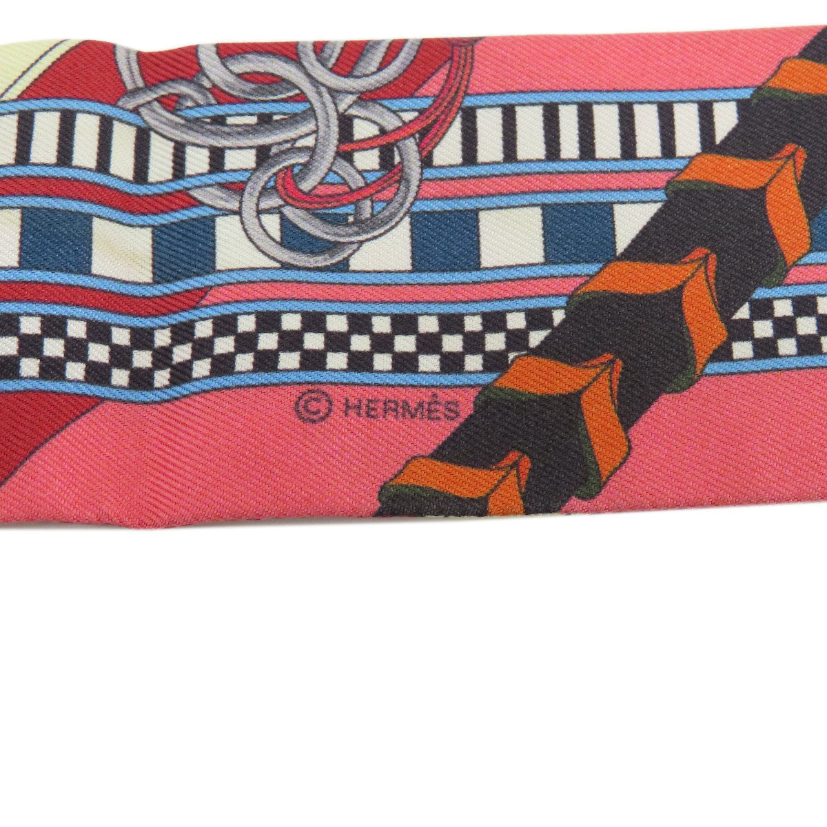 HERMES scarf silk Red Twilly Women  d