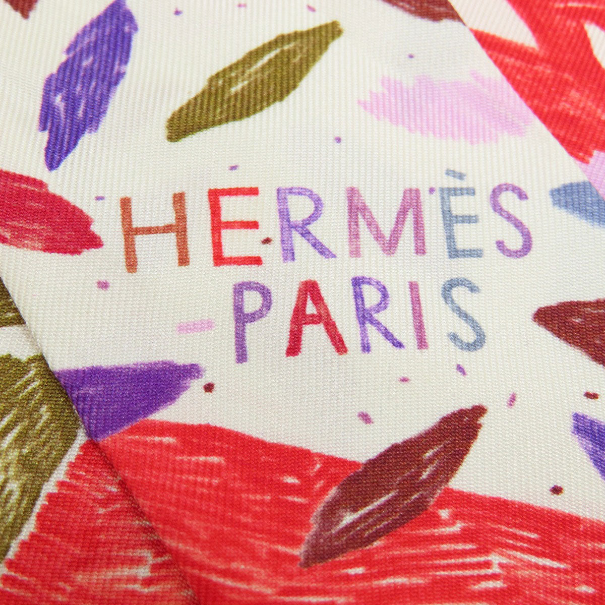 HERMES scarf silk Red Twilly Women  d
