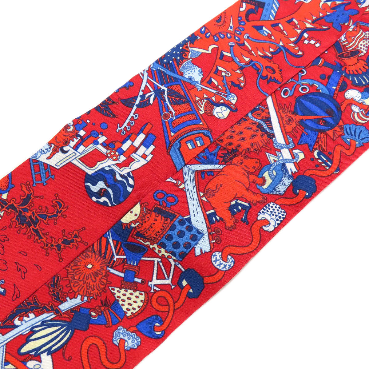 HERMES scarf silk Red Twilly Women  d
