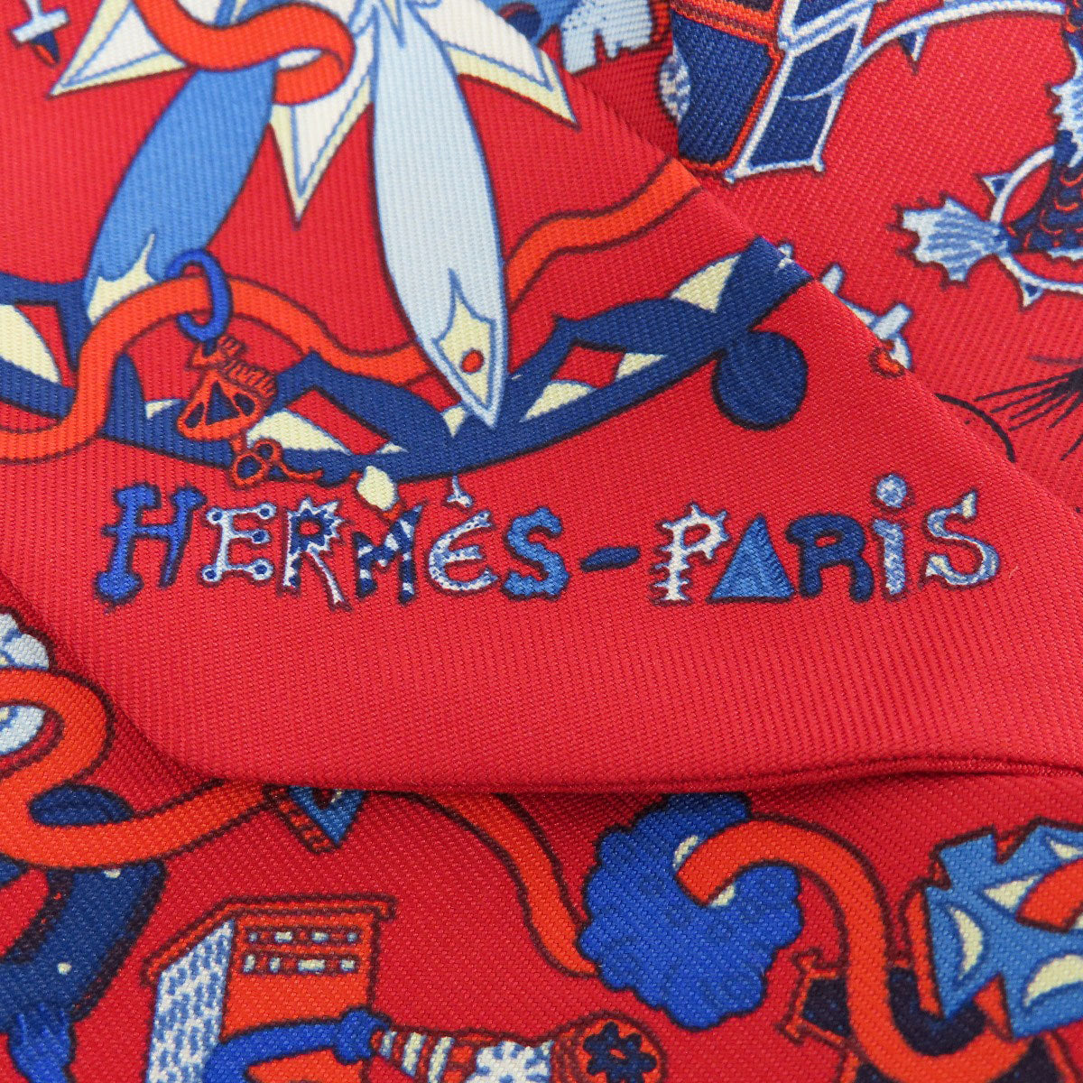 HERMES scarf silk Red Twilly Women  d