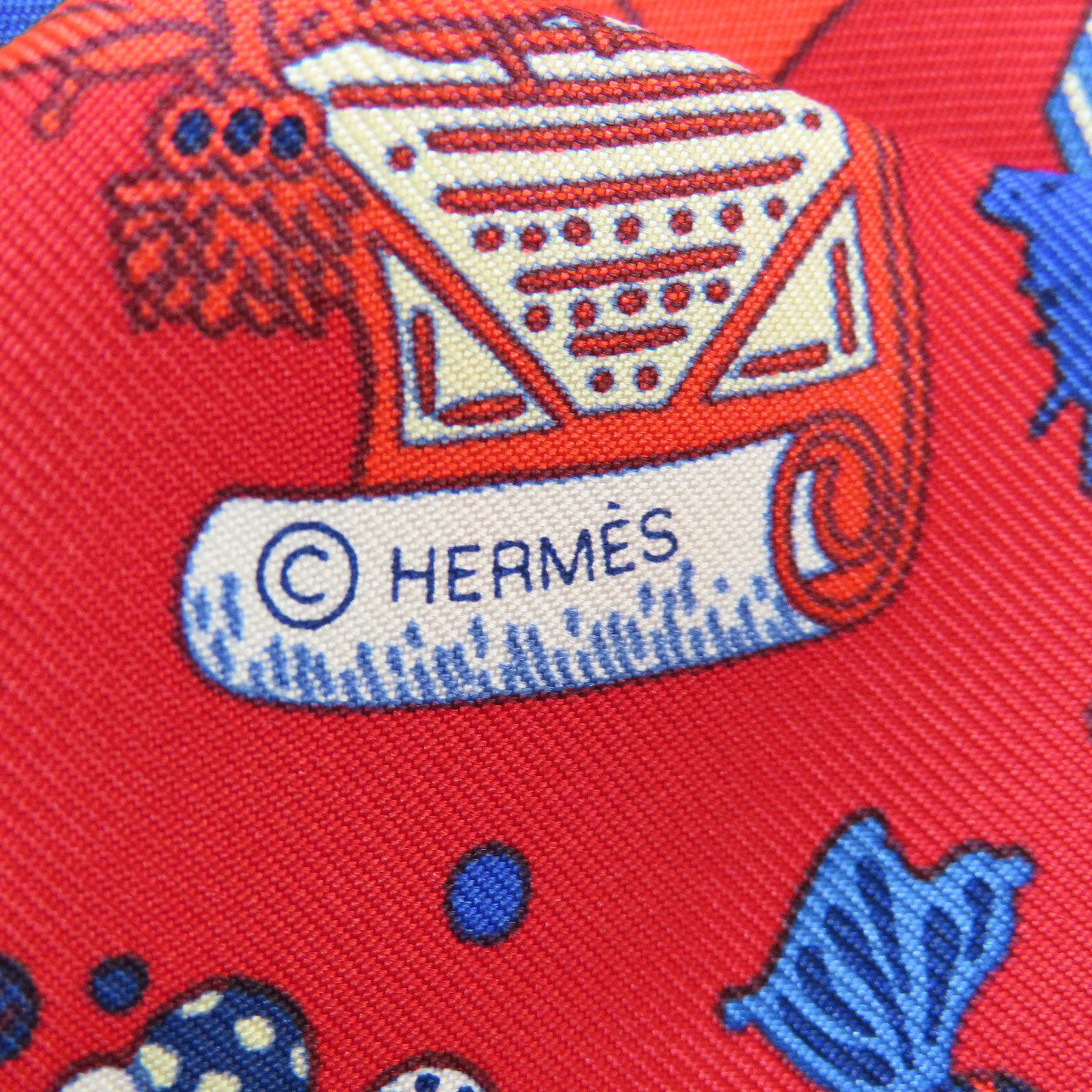 HERMES scarf silk Red Twilly Women  d