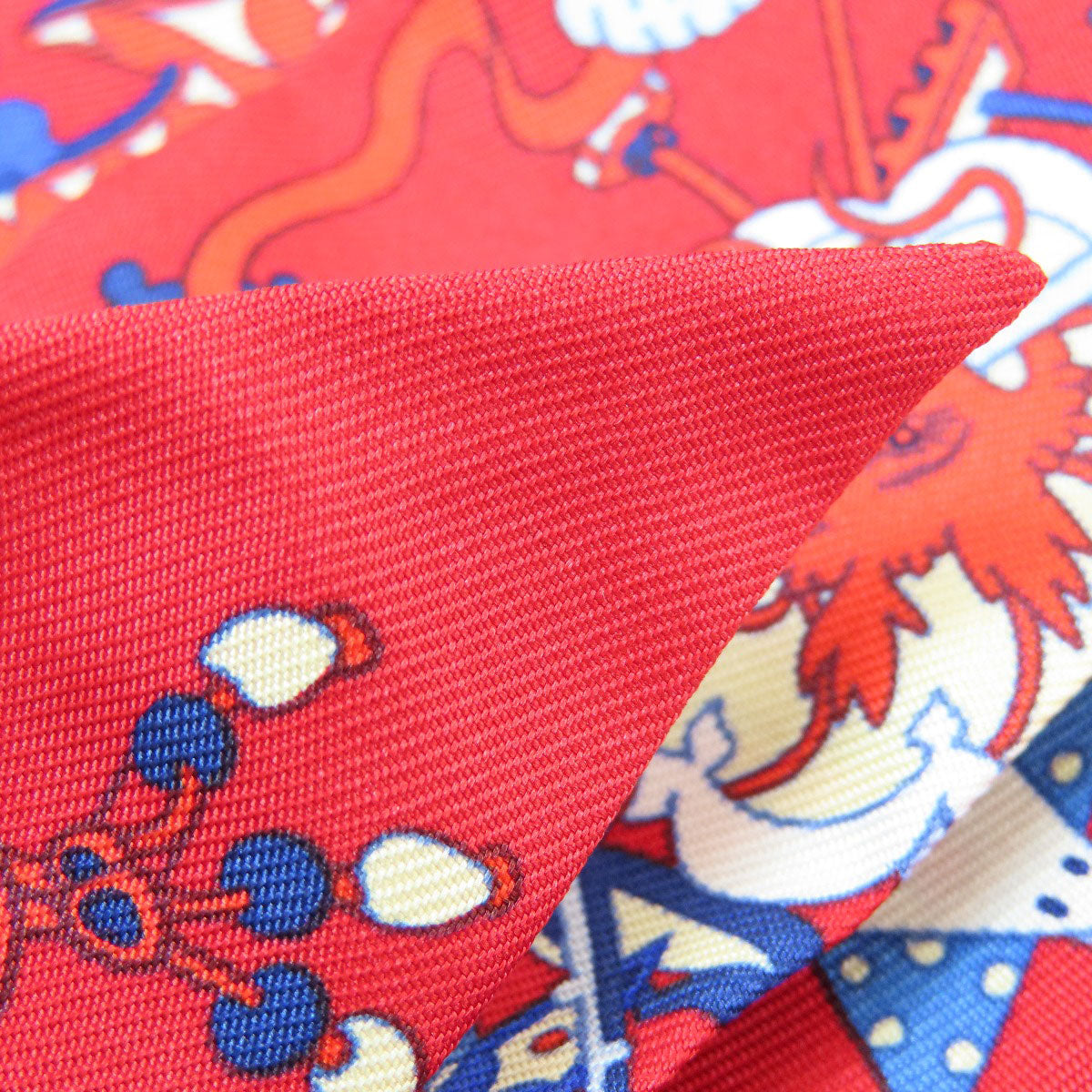 HERMES scarf silk Red Twilly Women  d