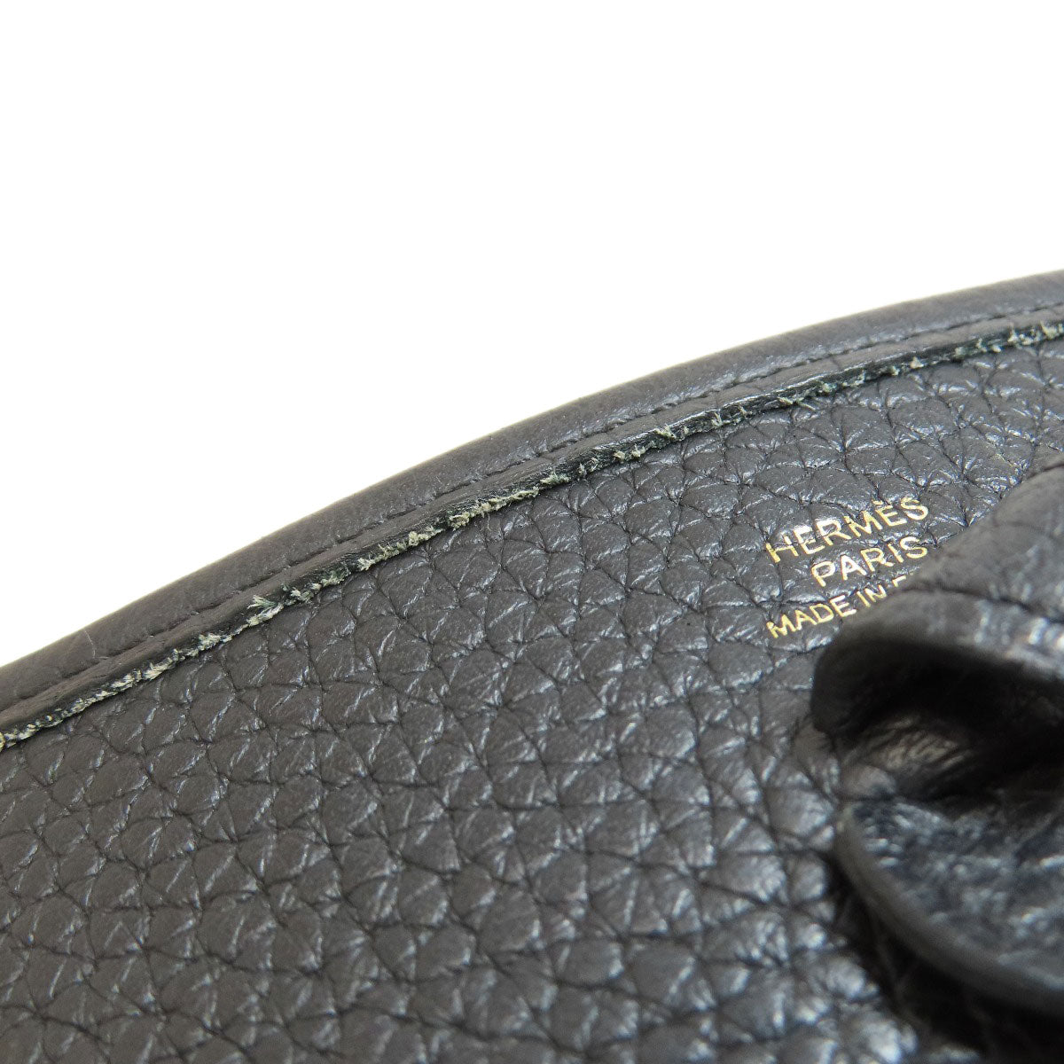 HERMES Shoulder Bag Taurillon Clemence black Evelyn TPM Black Gold Metal Women  d