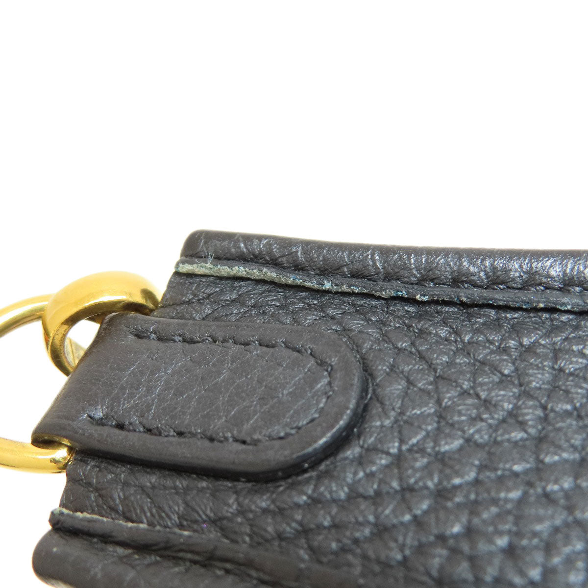HERMES Shoulder Bag Taurillon Clemence black Evelyn TPM Black Gold Metal Women  d