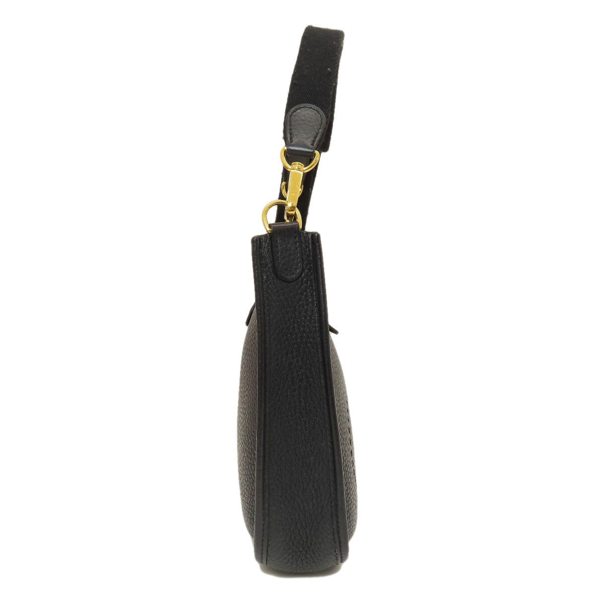 HERMES Shoulder Bag Taurillon Clemence black Evelyn TPM Black Gold Metal Women  d