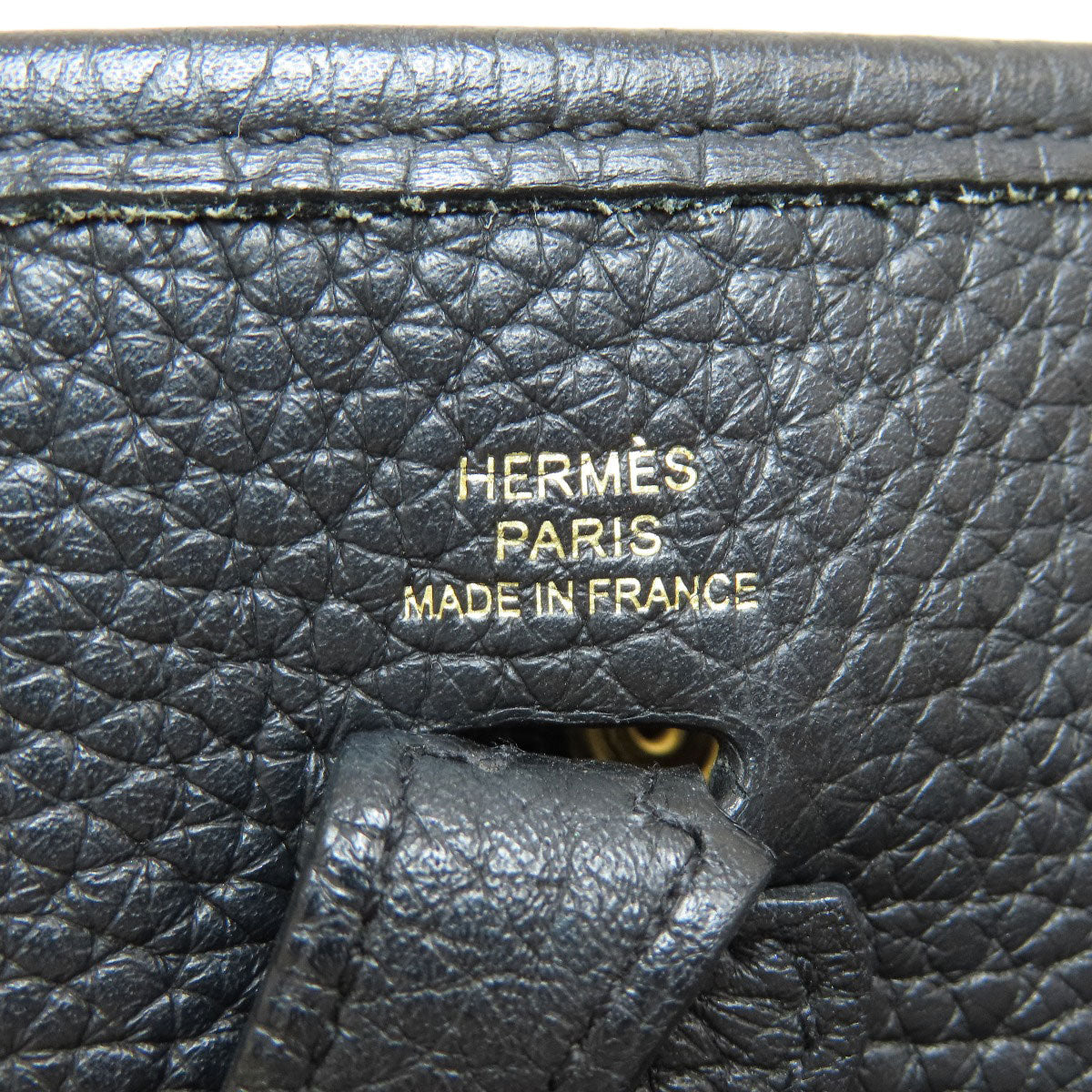 HERMES Shoulder Bag Taurillon Clemence black Evelyn TPM Black Gold Metal Women  d