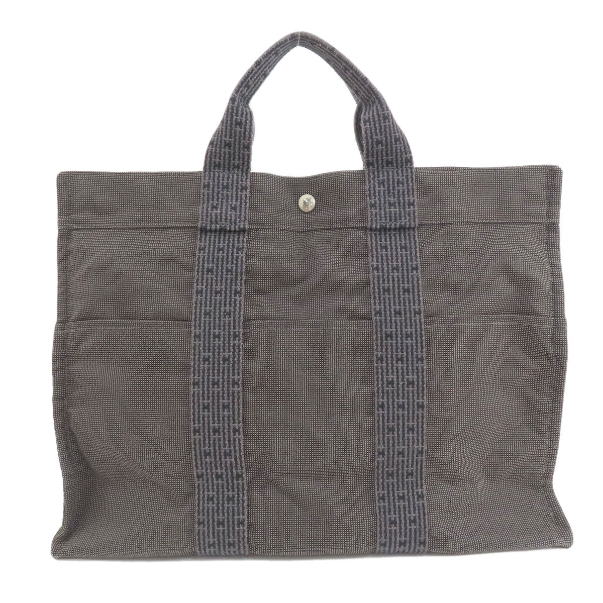HERMES Tote Bag canvas gray Her LineMM Women  d