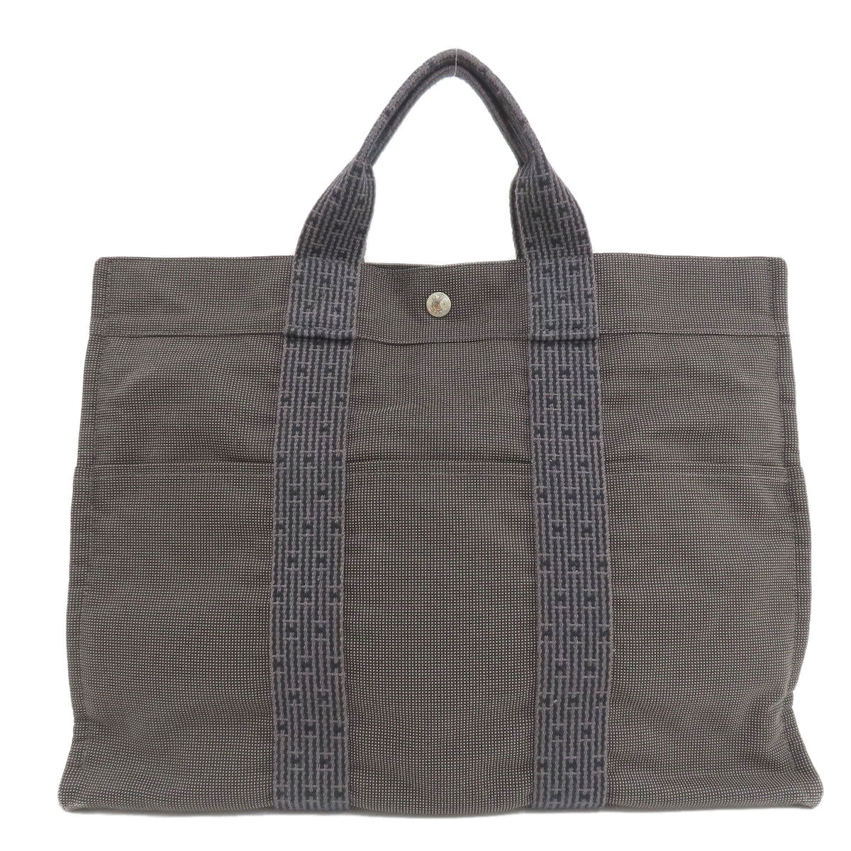 HERMES Tote Bag canvas gray Her LineMM Women  d