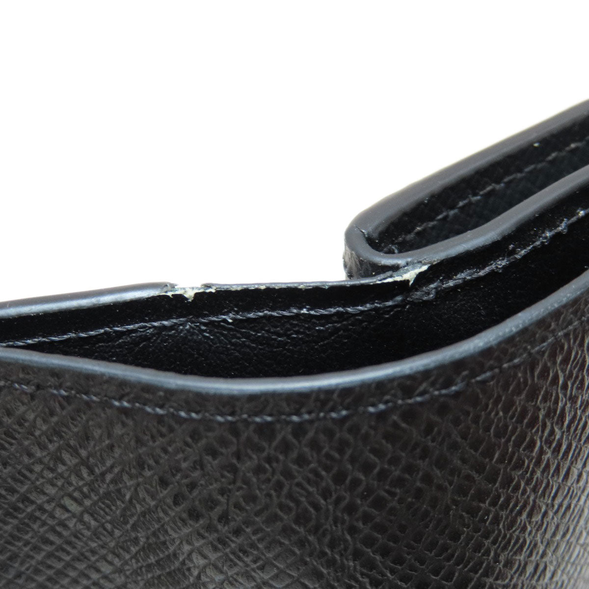 LOUIS VUITTON Bifold Wallet M62045 Taiga Leather black Portefeuille Amerigo NM mens  d