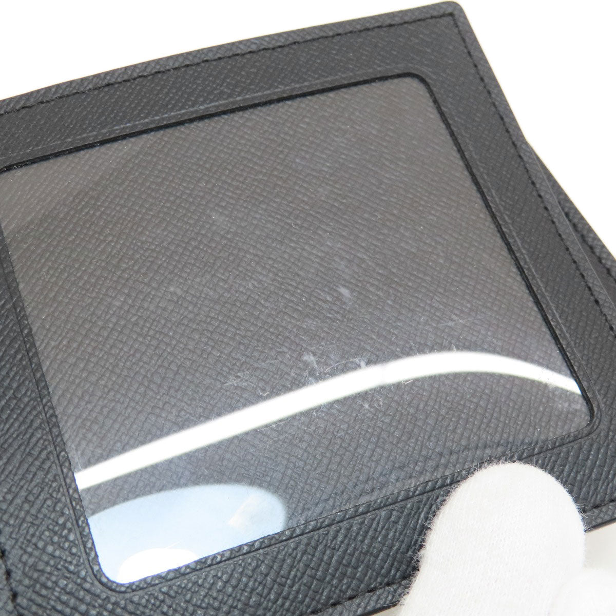 LOUIS VUITTON Bifold Wallet M62045 Taiga Leather black Portefeuille Amerigo NM mens  d