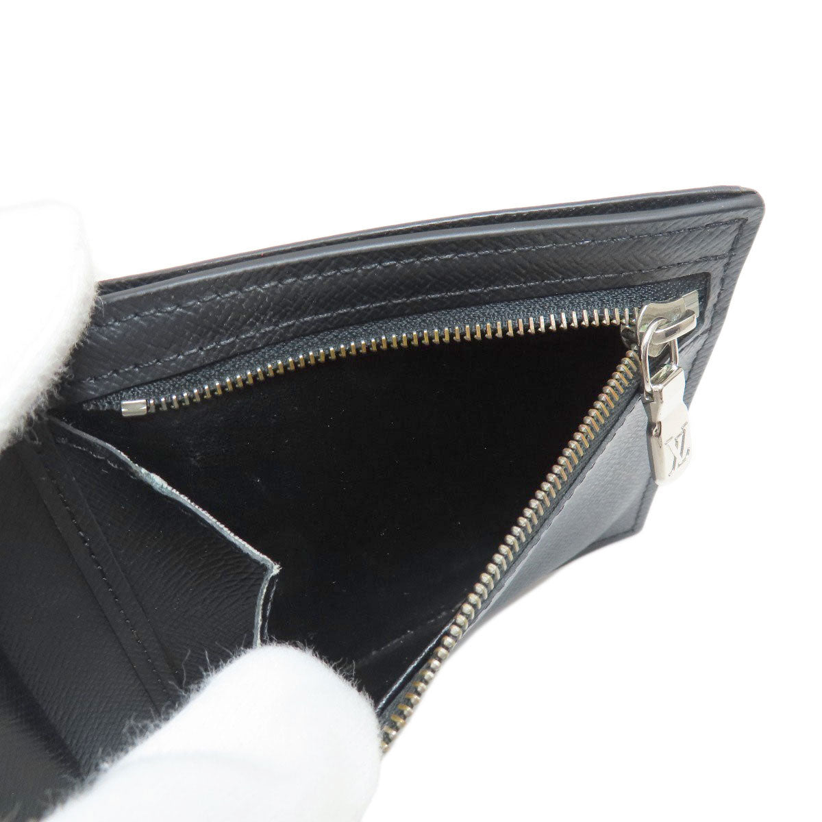 LOUIS VUITTON Bifold Wallet M62045 Taiga Leather black Portefeuille Amerigo NM mens  d