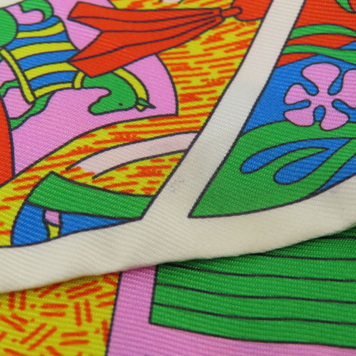 HERMES scarf silk white Twilly Women  d