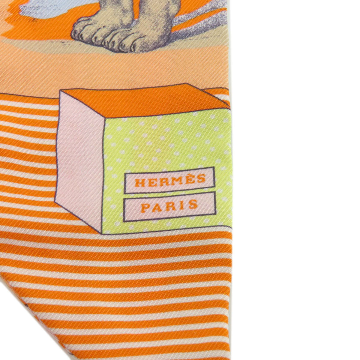 HERMES scarf silk Orange Twilly Women  d