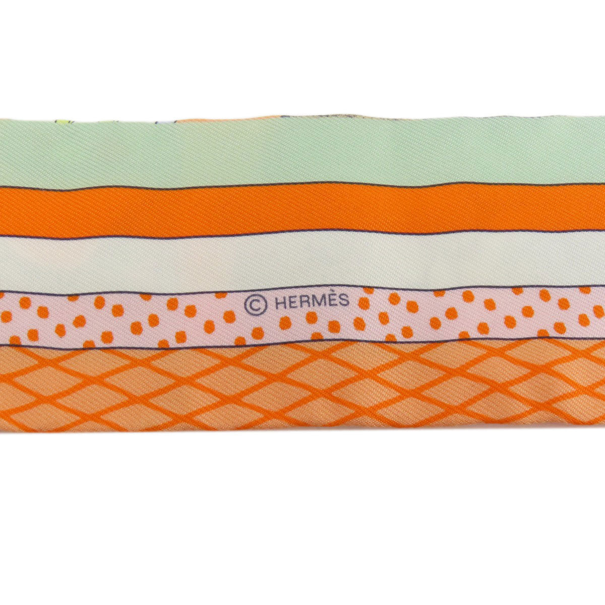 HERMES scarf silk Orange Twilly Women  d