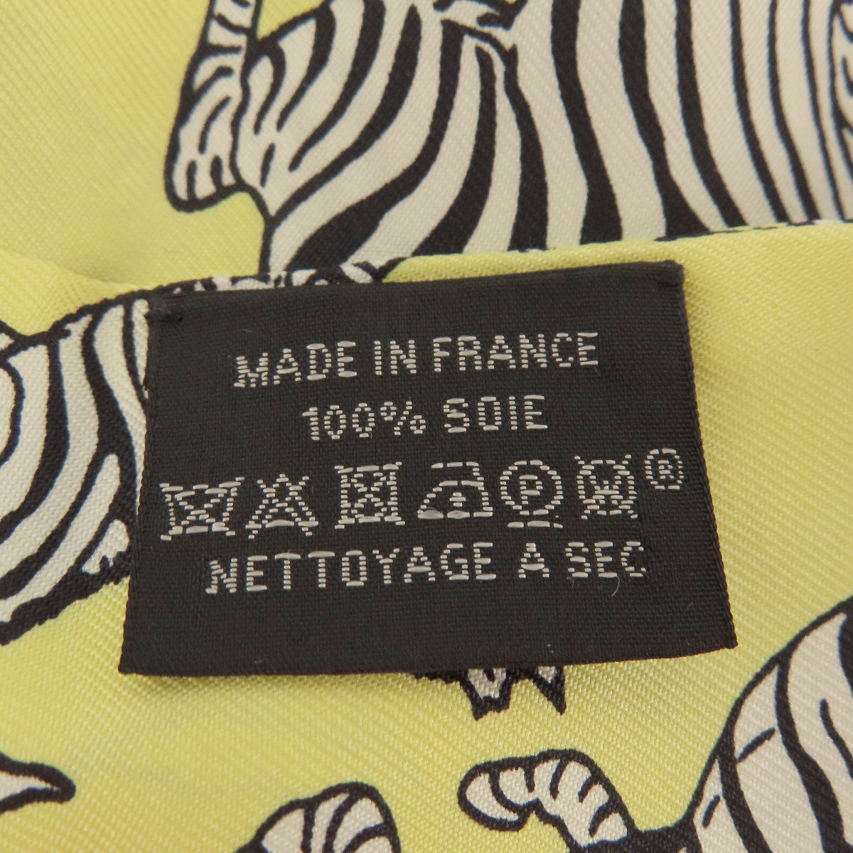 HERMES scarf silk yellow Twilly zebra motif Women  d