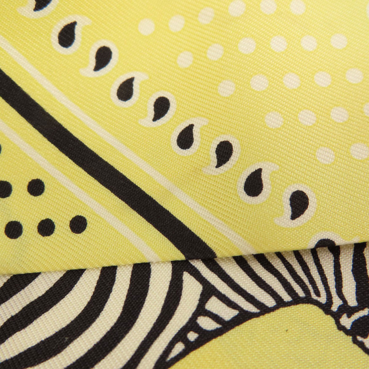 HERMES scarf silk yellow Twilly zebra motif Women  d
