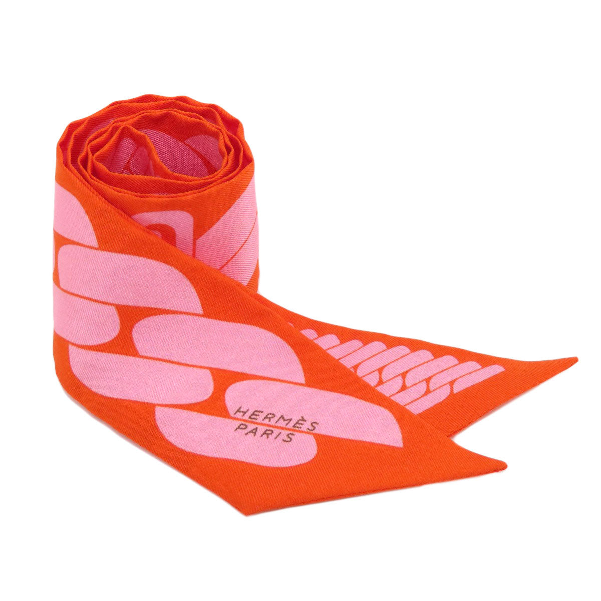 HERMES scarf silk Orange Twilly Women  d