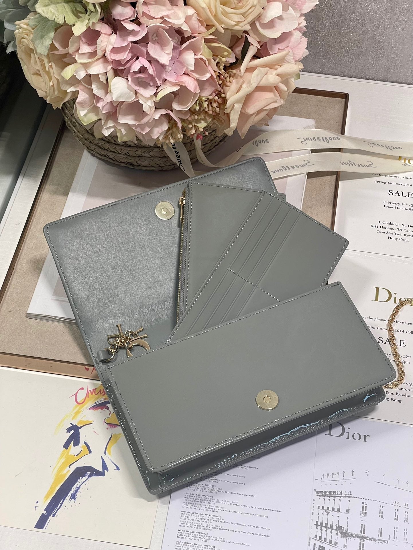 Top Quality Lady Pouch Gray, For Women, Womens Handbags 8.5in/21.5cm CD S0204OVRB_M41G