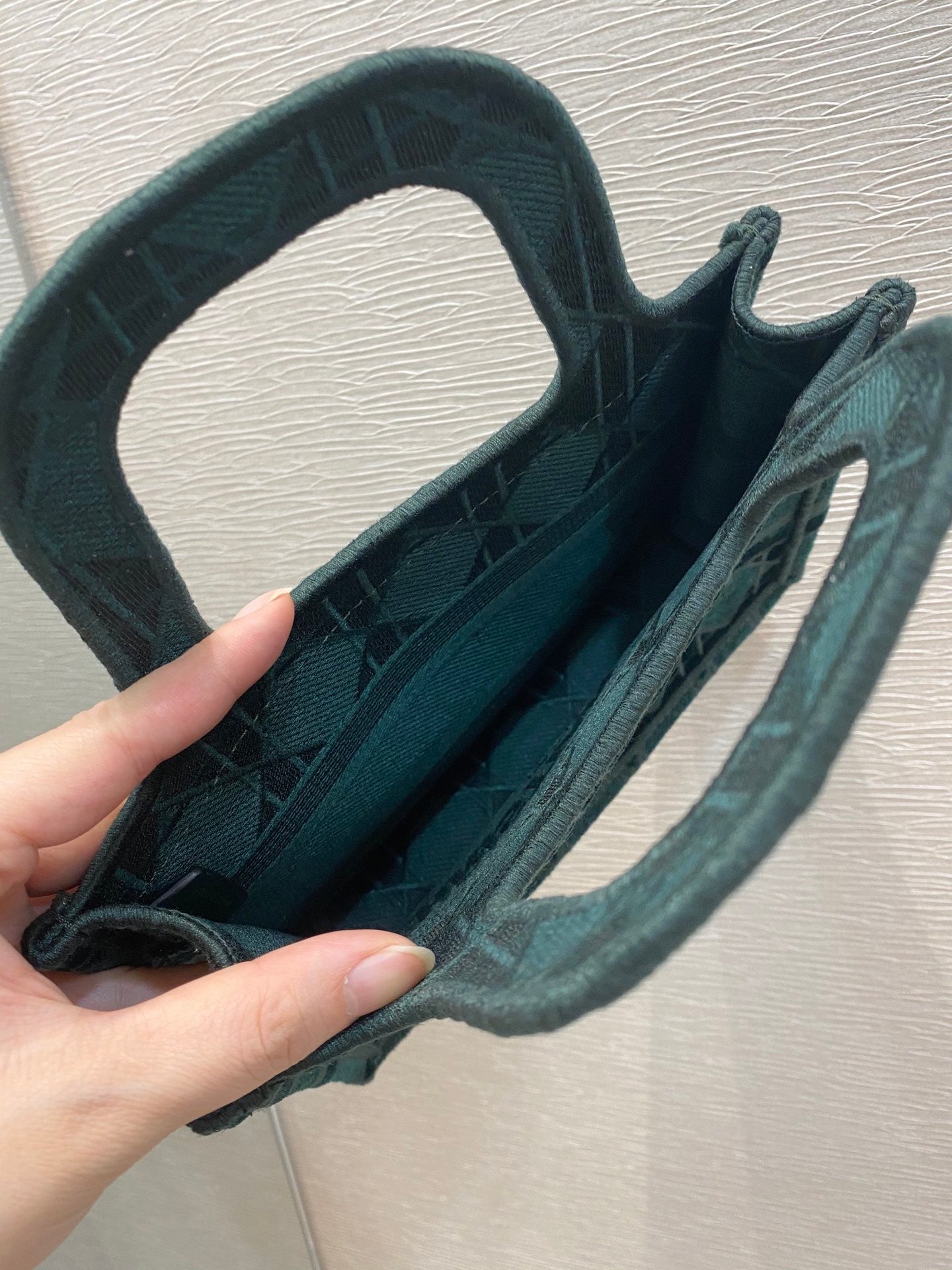 Top Quality Mini Book Tote Oblique Blue Canvas For Women 23cm/9in CD