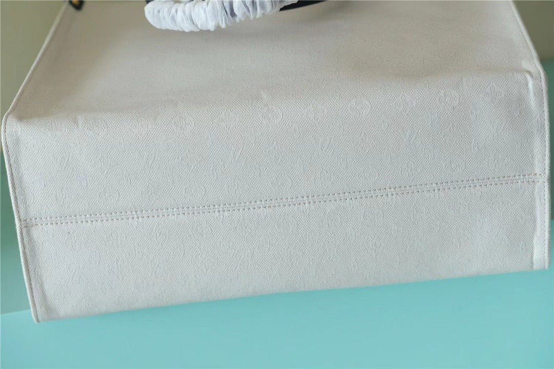 Top Quality Onthego GM Monogram Giant And Raffia White/ Black For Women,  Shoulder And Crossbody Bags 41cm/16.1in Top Quality 