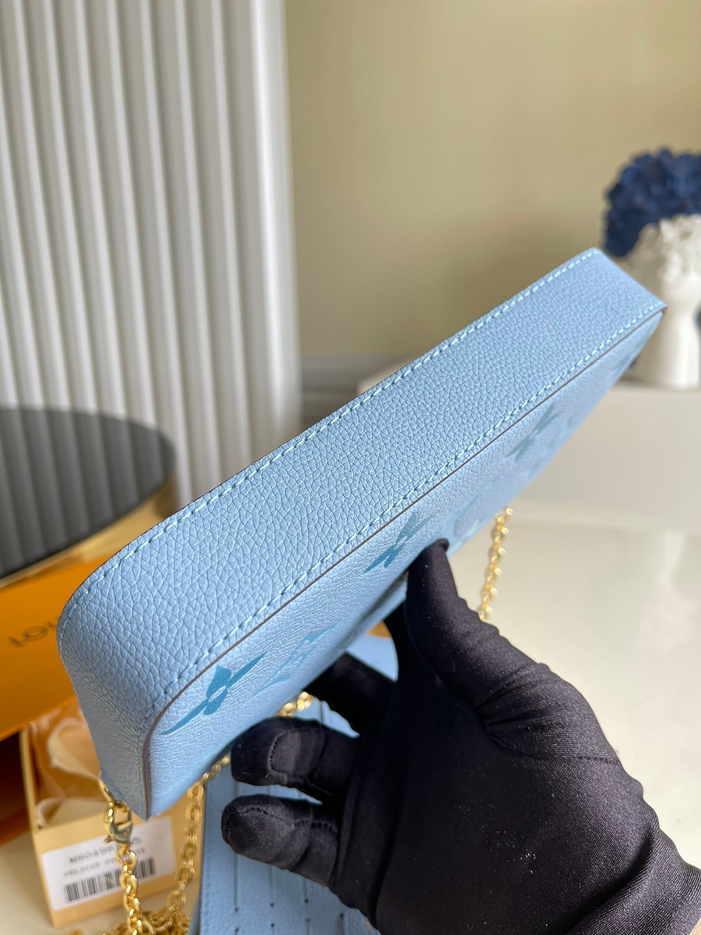 Top Quality Felicie Pochette Tourterelle Blue Monogram Empreinte For Women, WoWallet 8.3in/21cm Top Quality