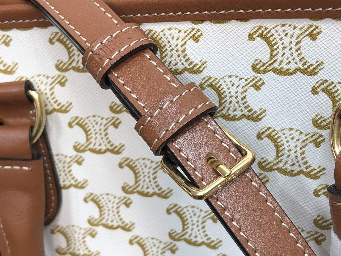 Top Quality Mini Horizontal Cabas In Triomphe Canvas White For Women 14in/35cm 199742BZJ.01BC
