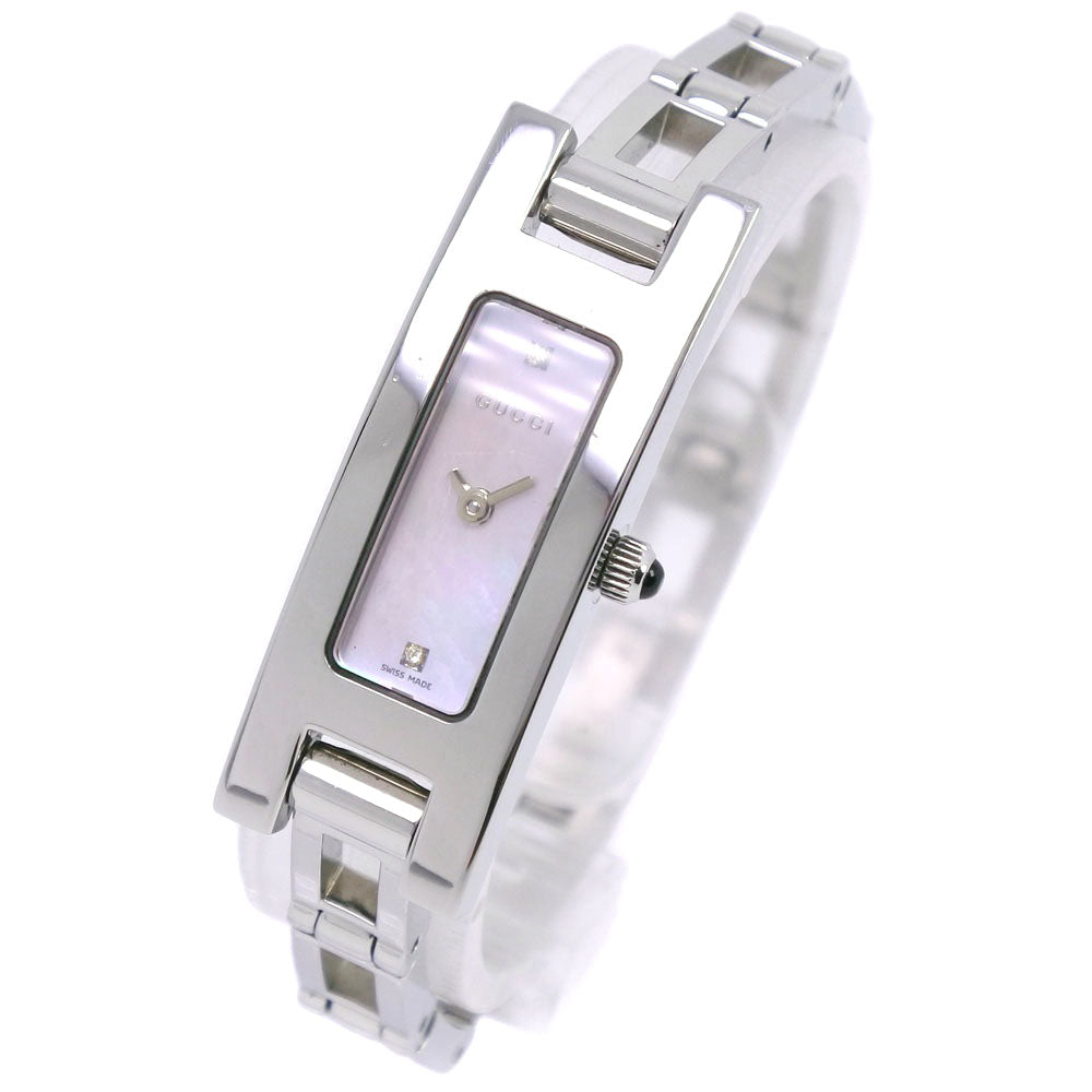 GUCCI Watches Quartz 3900L Stainless Steel Silver 2P diamond Pink shell dial Women  d