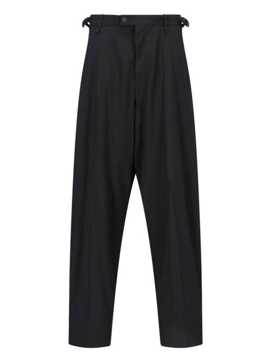 Luxury Balenciaga Trending 2025 Waist Buckle Strap Straight Pants Black