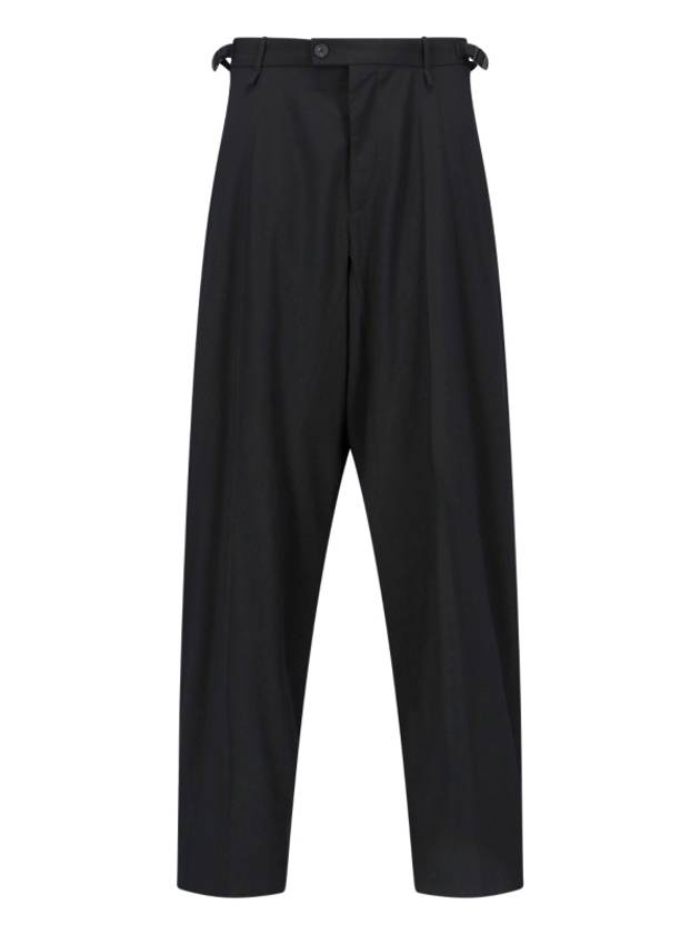Luxury Balenciaga Trending 2025 Waist Buckle Strap Straight Pants Black