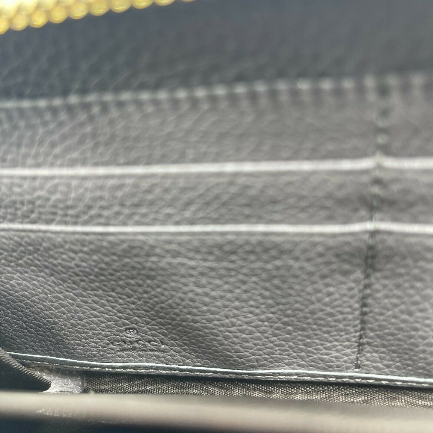 Gucci Zumi Grey Leather Zip Around with Metal GG Logo Wallet