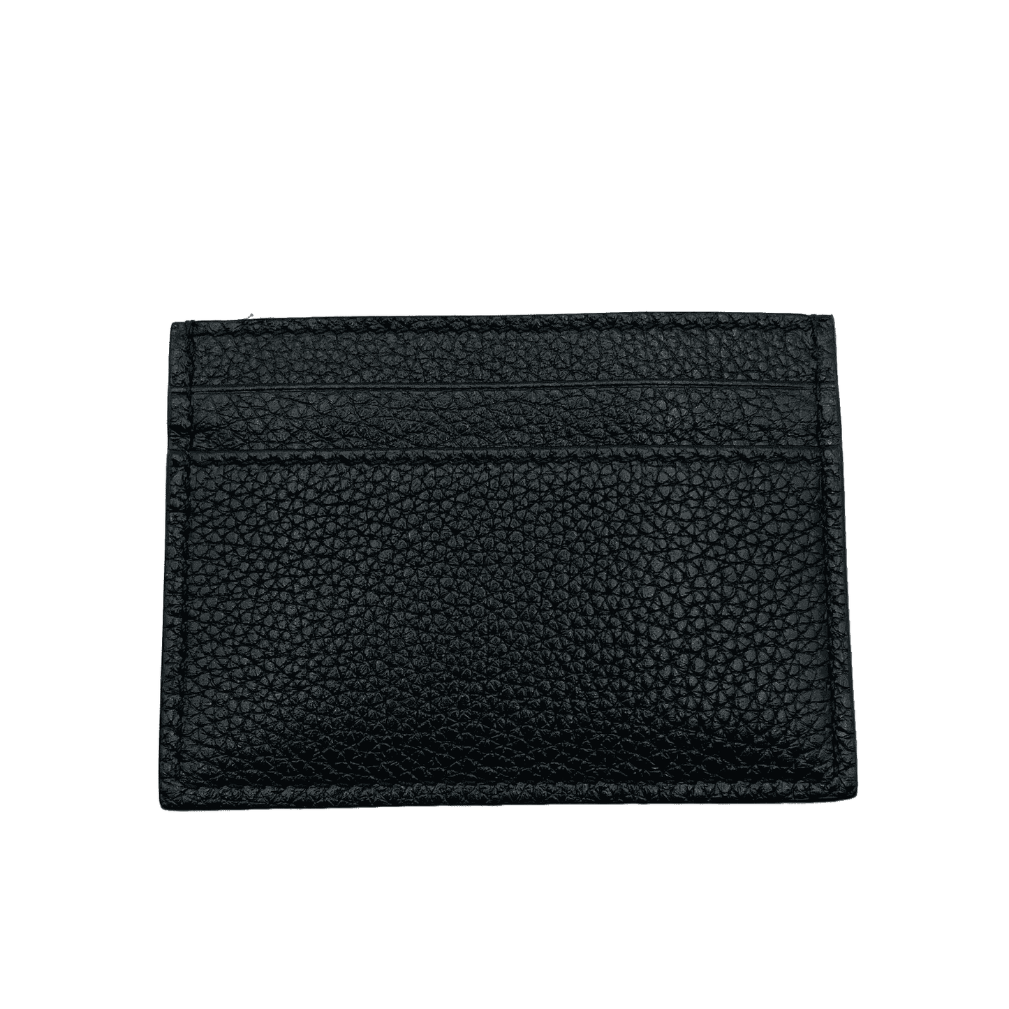 Gucci Zumi Black Leather Card Holder Wallet Metal GG Logo w/Box