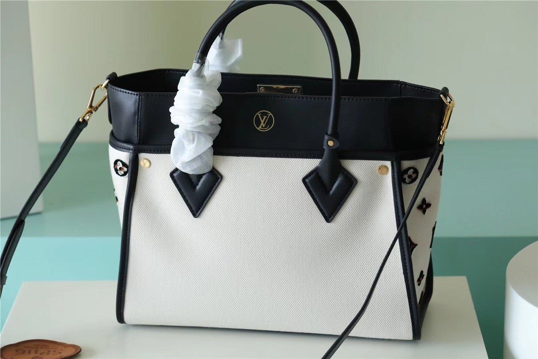 Top Quality On My Side MM Bag Monogram Flower For Women 31cm/12.2 Inches Caramel Black Top Quality M59842
