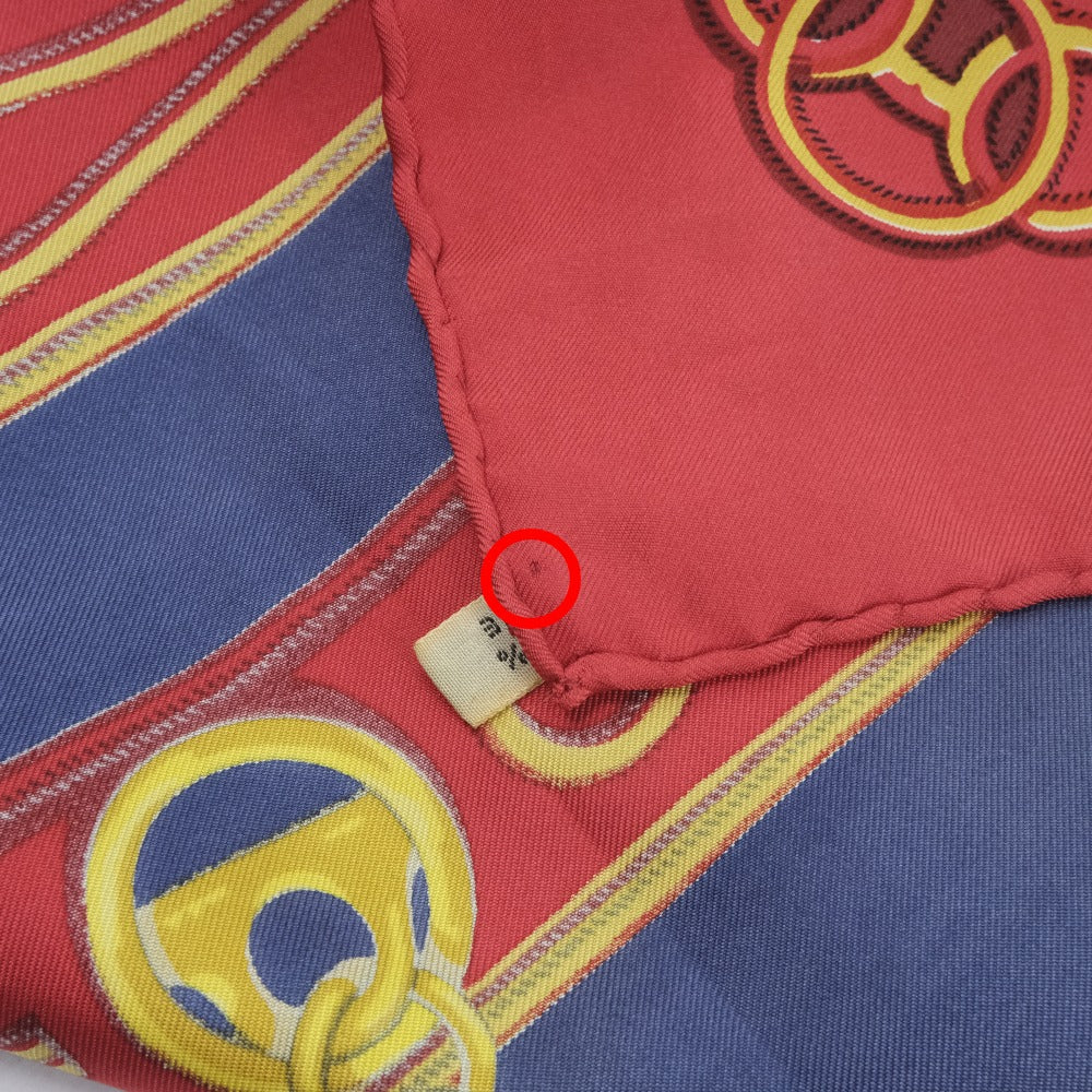 HERMES scarf silk Red and blue Carre90 Women  d