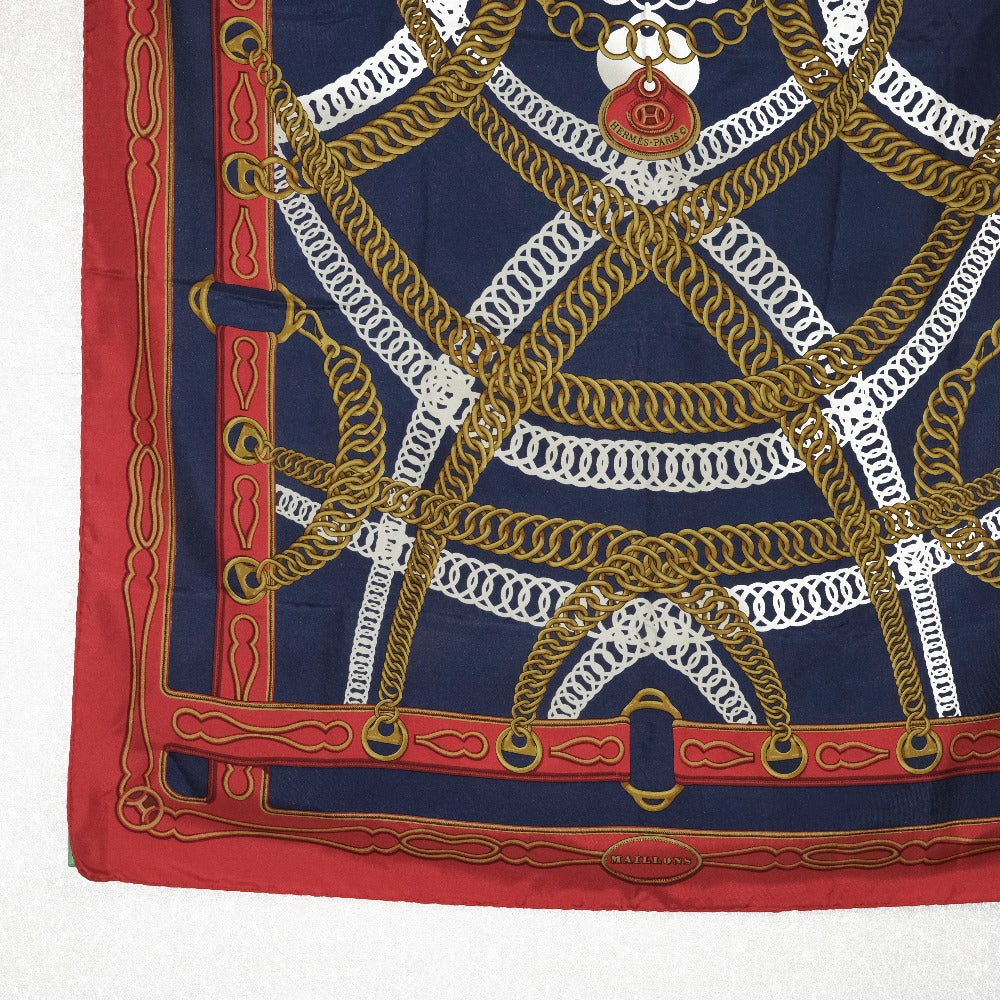 HERMES scarf silk Red and blue Carre90 Women  d